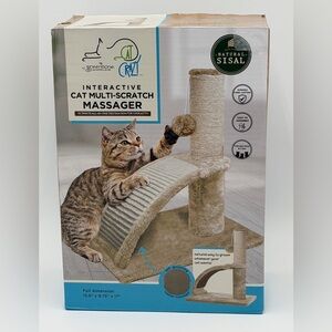 Interactive Cat Multi-Scratch Massager - Beige